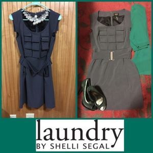 Laundry by Shelli Segal Gray Sheath Dress Sz 4